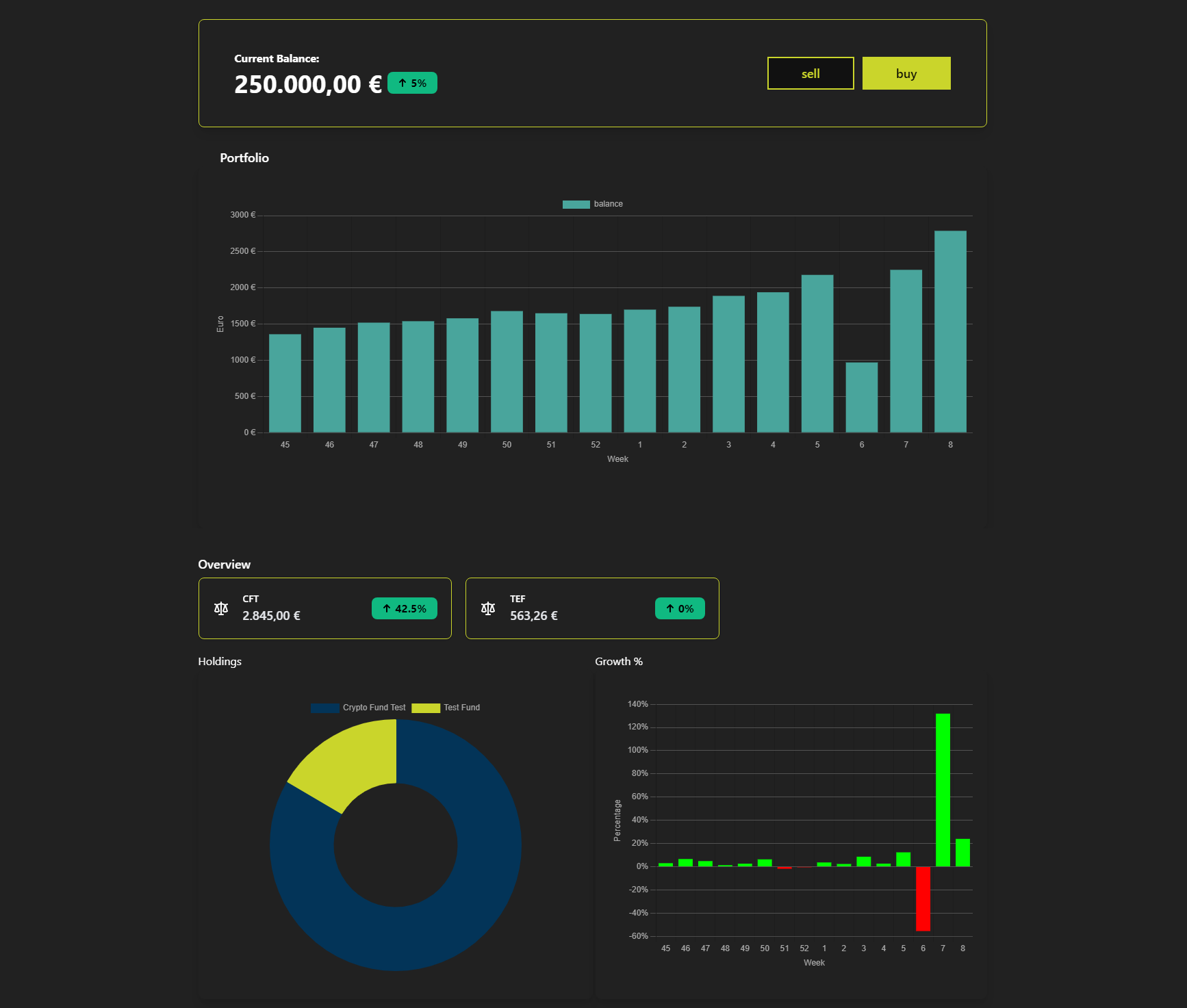 Customer profile user interface